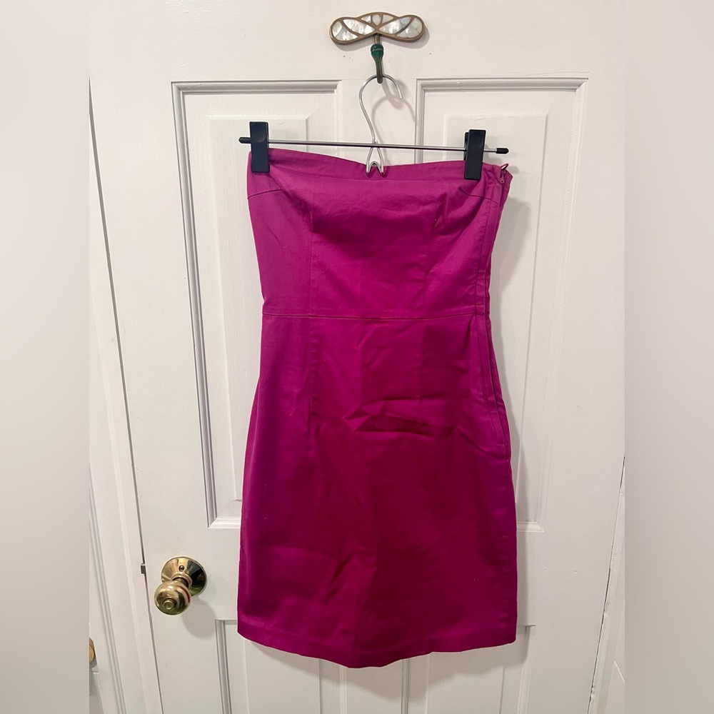 H&M Strapless Minidress Size 2/4 Hot Pink/Fushcia